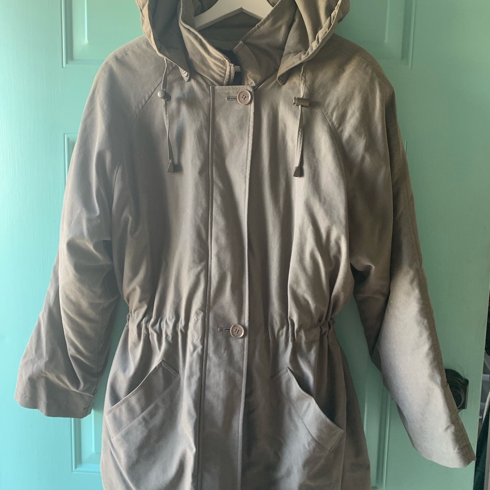 Women's Taupe London Fog Hooded Jacket